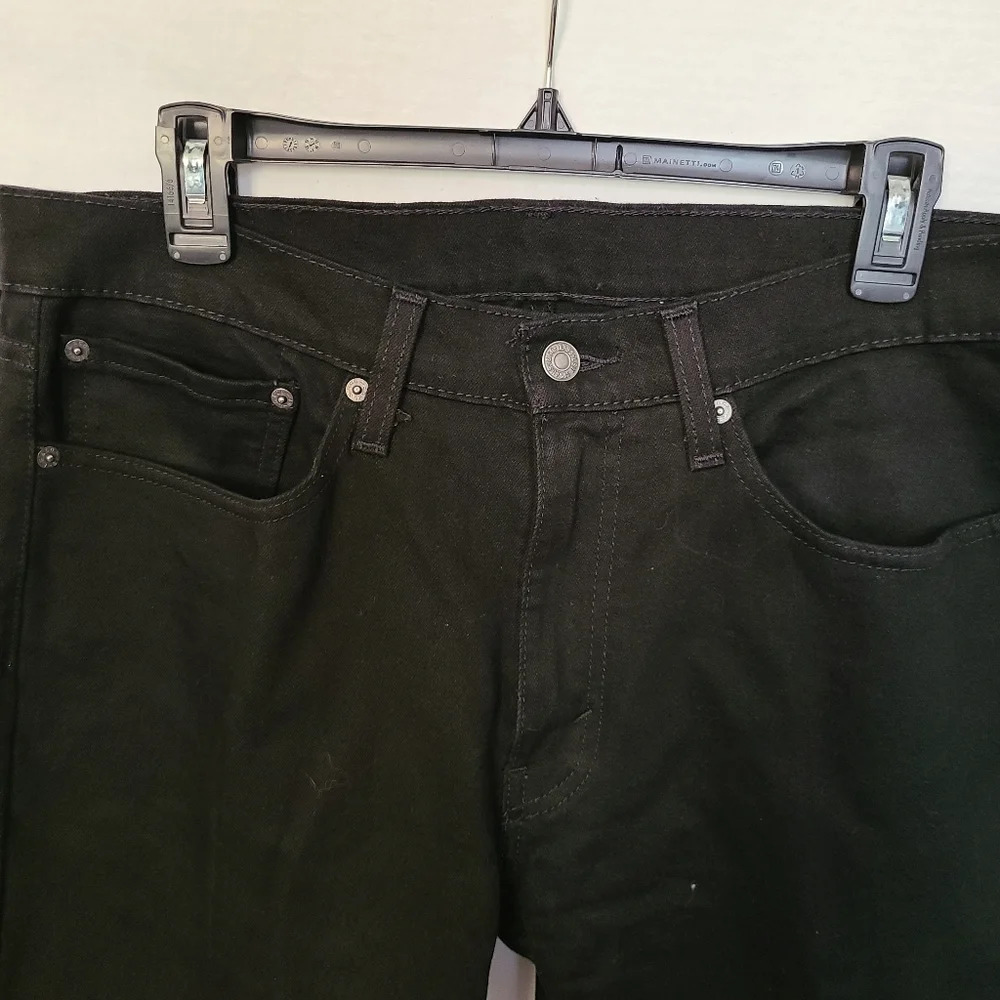 Levi's 514 Straight Black Jeans Men's Size W34 L32 - Picture 3 of 11